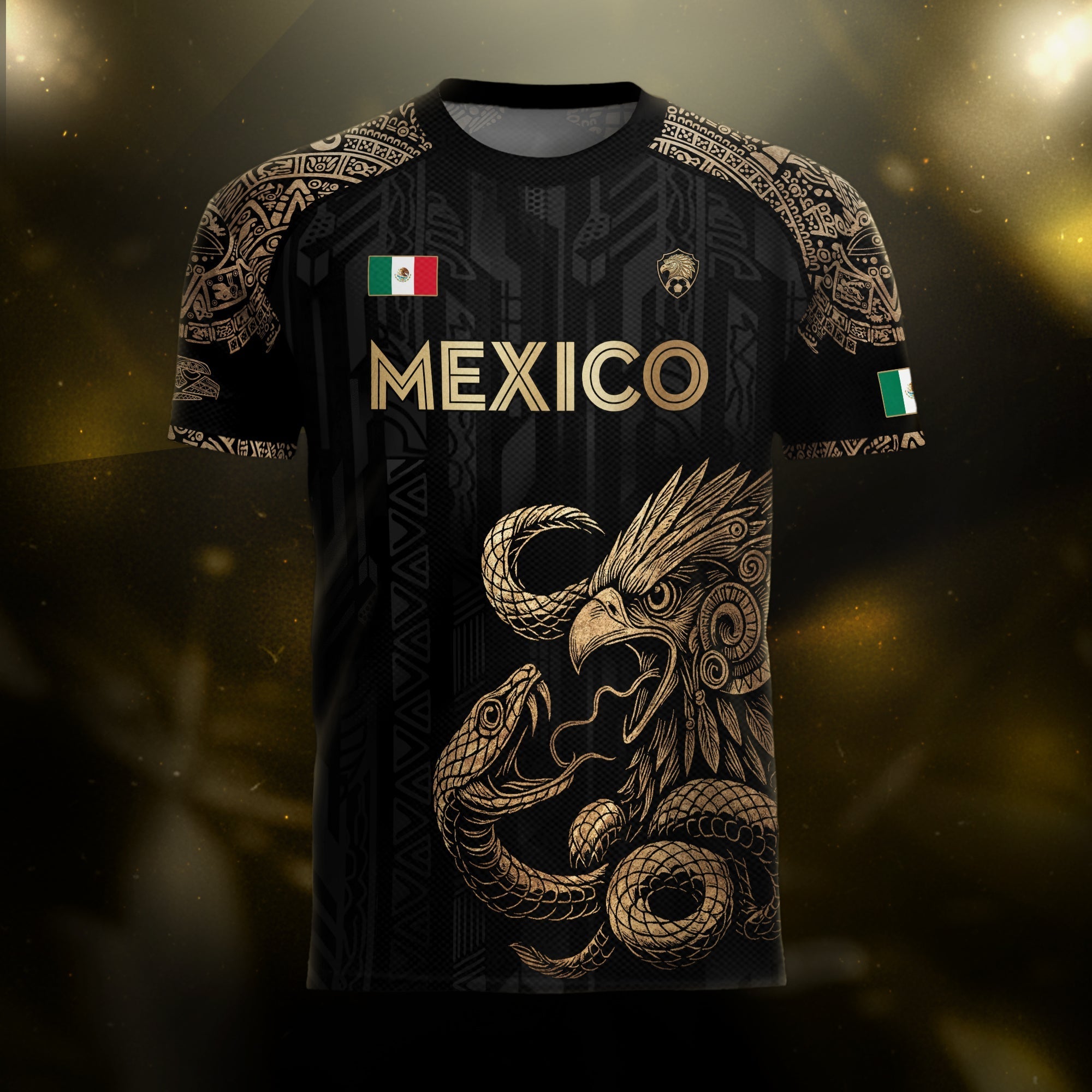 Mexico Black Eagle Aztec Heritage Soccer Jersey