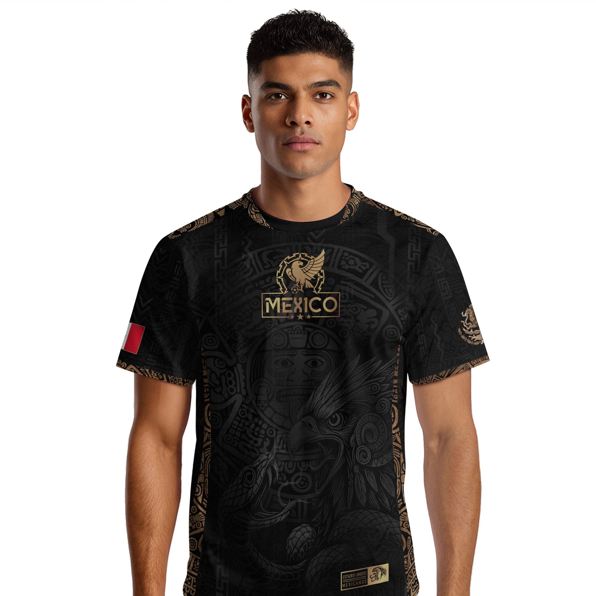 Mexico Black Aztec Sunstone Eagle Heritage Soccer Jersey